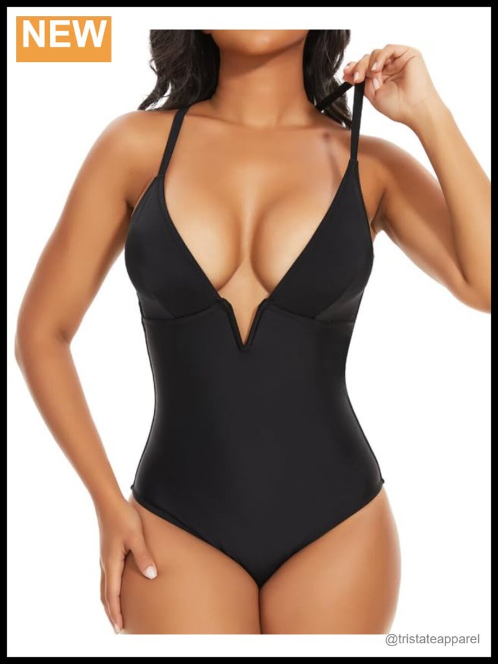 Women's One Piece Swimsuit Deep V Neck Tummy Control Push Up Padded Swimwear